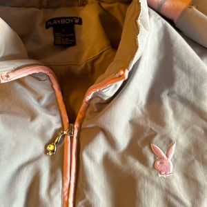 PLAYBOY Zip Up Light Cropped Puffer Coat
